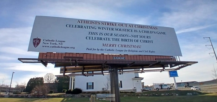 Catholic League responds to atheist display with new Christmas billboard